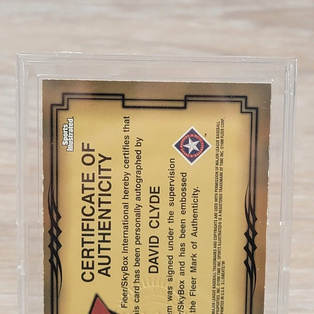 1999 Fleer Sports Illustrated Greats of the Game David Clyde Autograph Card MLB